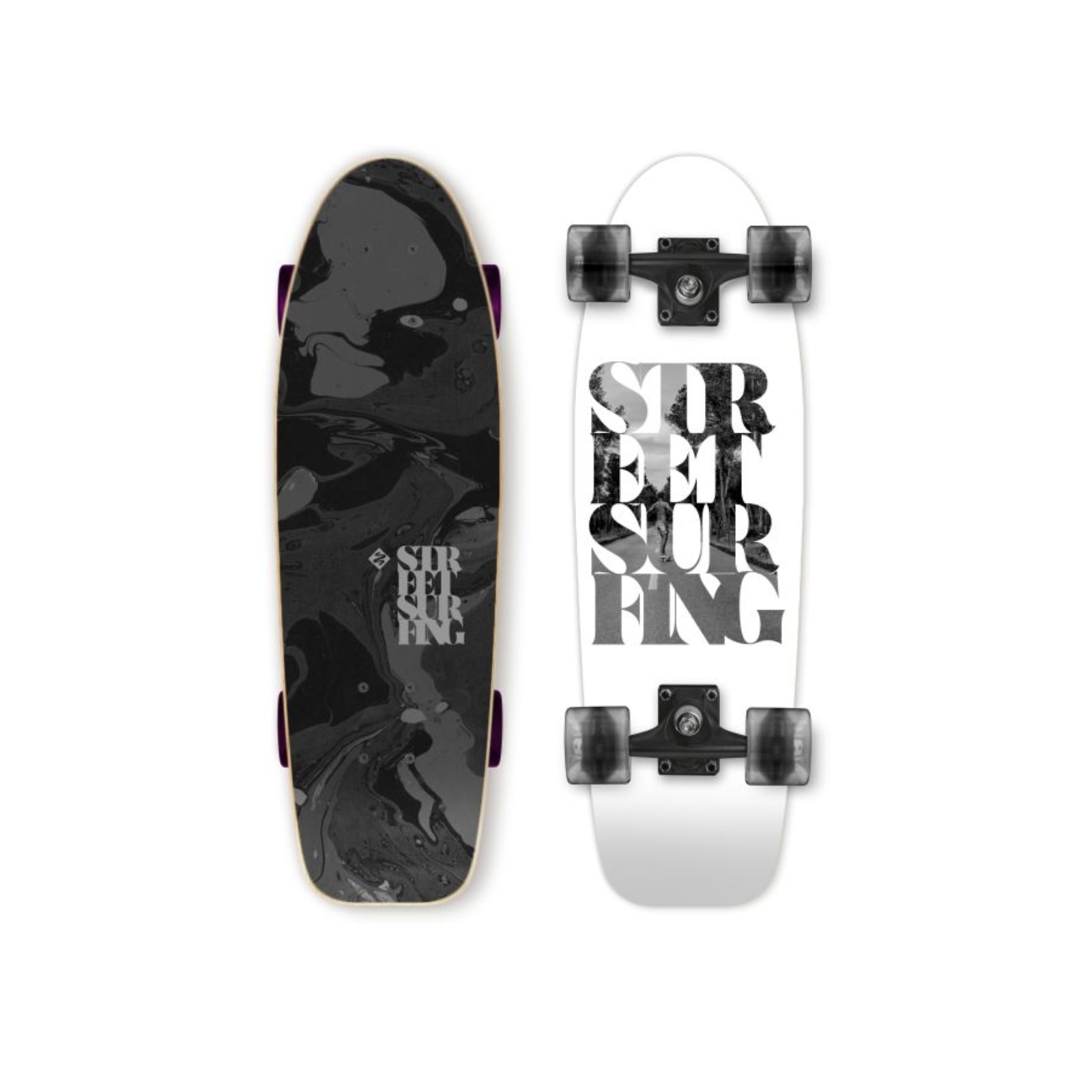 Skateboard STREET SURFING Cruiser Kicktail 28\'\' White Soul