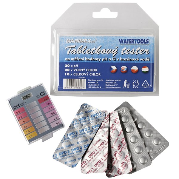 Tabletový tester na pH a chlórová koncentráciu