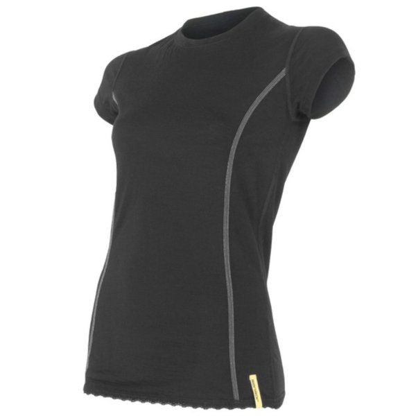 Tričko krátky rukáv SENSOR Merino Wool dámske čierne