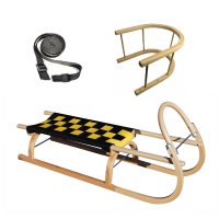 Sane drevené SULOV 67 dĺžka 95 cm - žlto-čierne + ohrádka + popruh