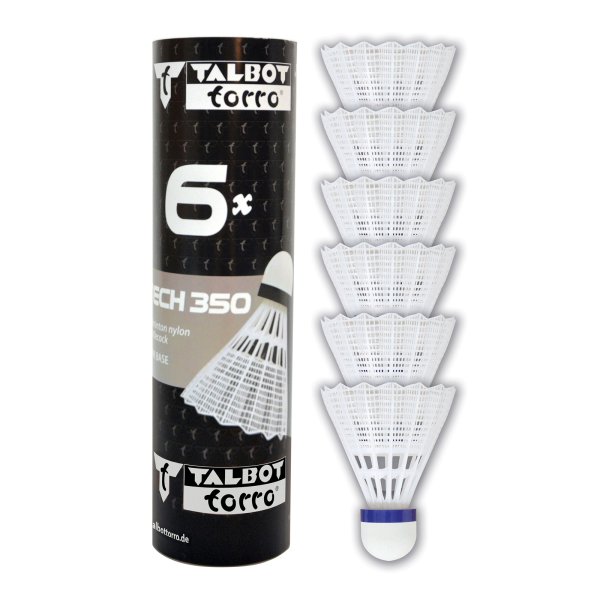 Bedmintonové loptičky TALBOT TORRO Tech 350 Medium 6ks - biele