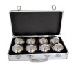 Petanque sada MASTER 8 chrómovaných gulí F.I.P.J.P. v hliníkovom kufri