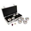 Petanque sada MASTER 8 chrómovaných gulí F.I.P.J.P. v hliníkovom kufri