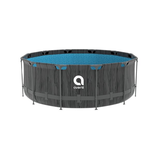 Bazén Steel Super Black Wood AVENLI 366 x 122 cm