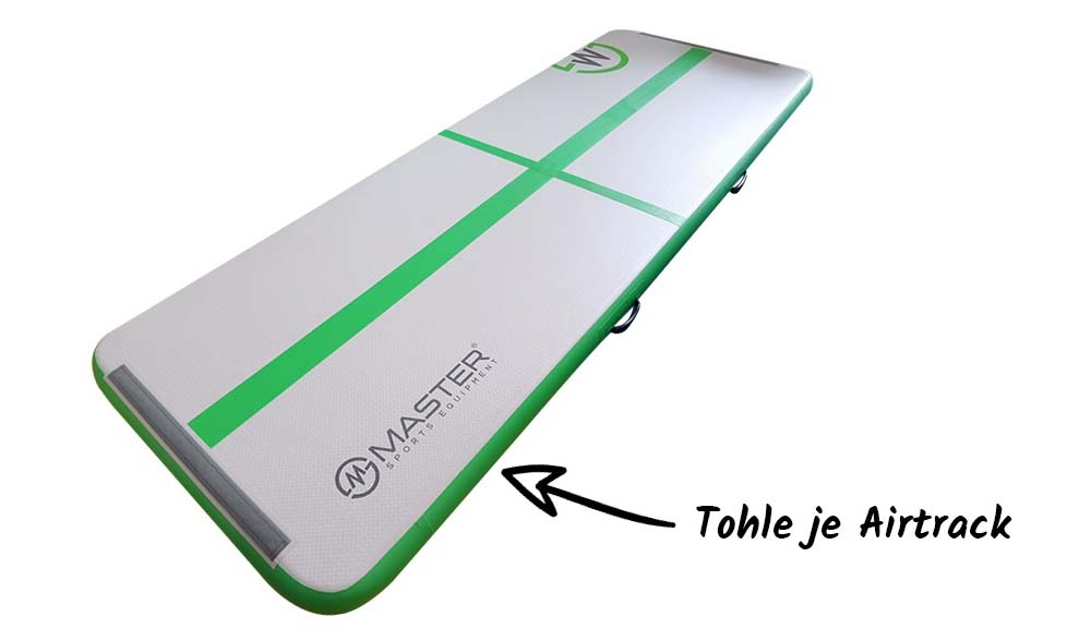 Gymnastka trénujúca premet na airtracku