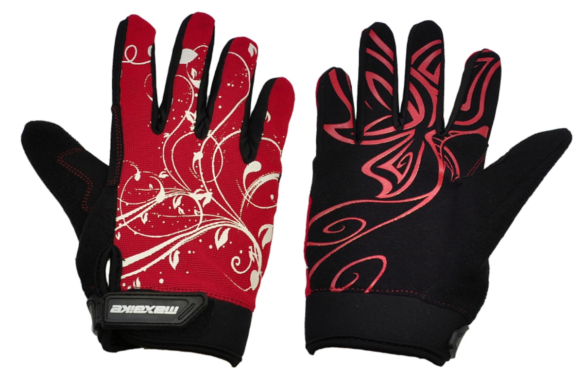 E-shop Cyklo rukavice MAXBIKE dámske celoprsté čierno-červené