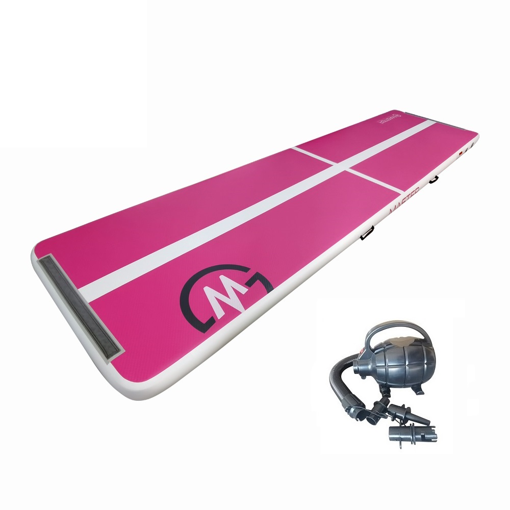 E-shop Airtrack MASTER nafukovacia žinenka 400 x 100 x 10 cm - ružová - biela