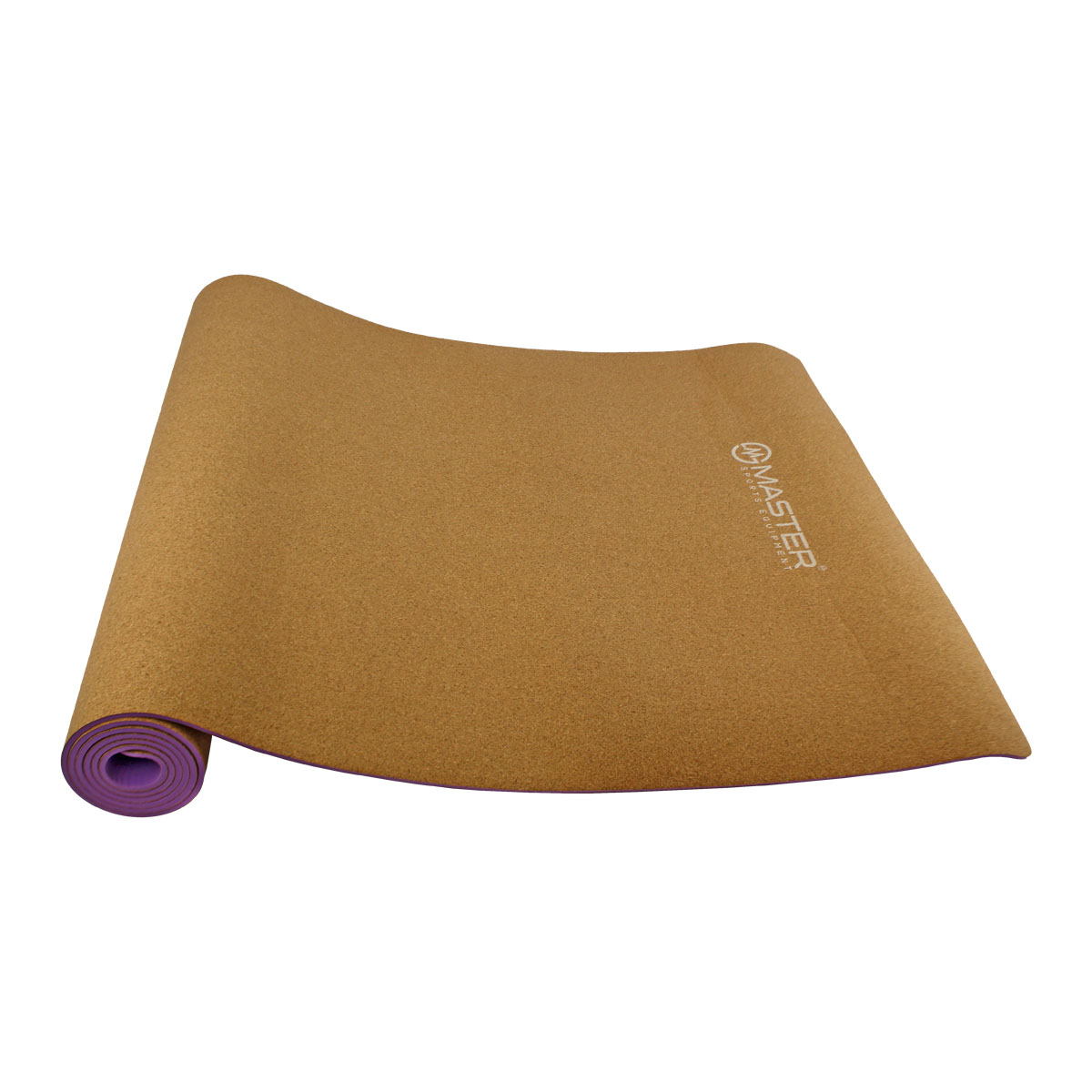 E-shop Podložka na cvičenie MASTER Yoga 4 mm - 183 x 61 cm - korková - fialová