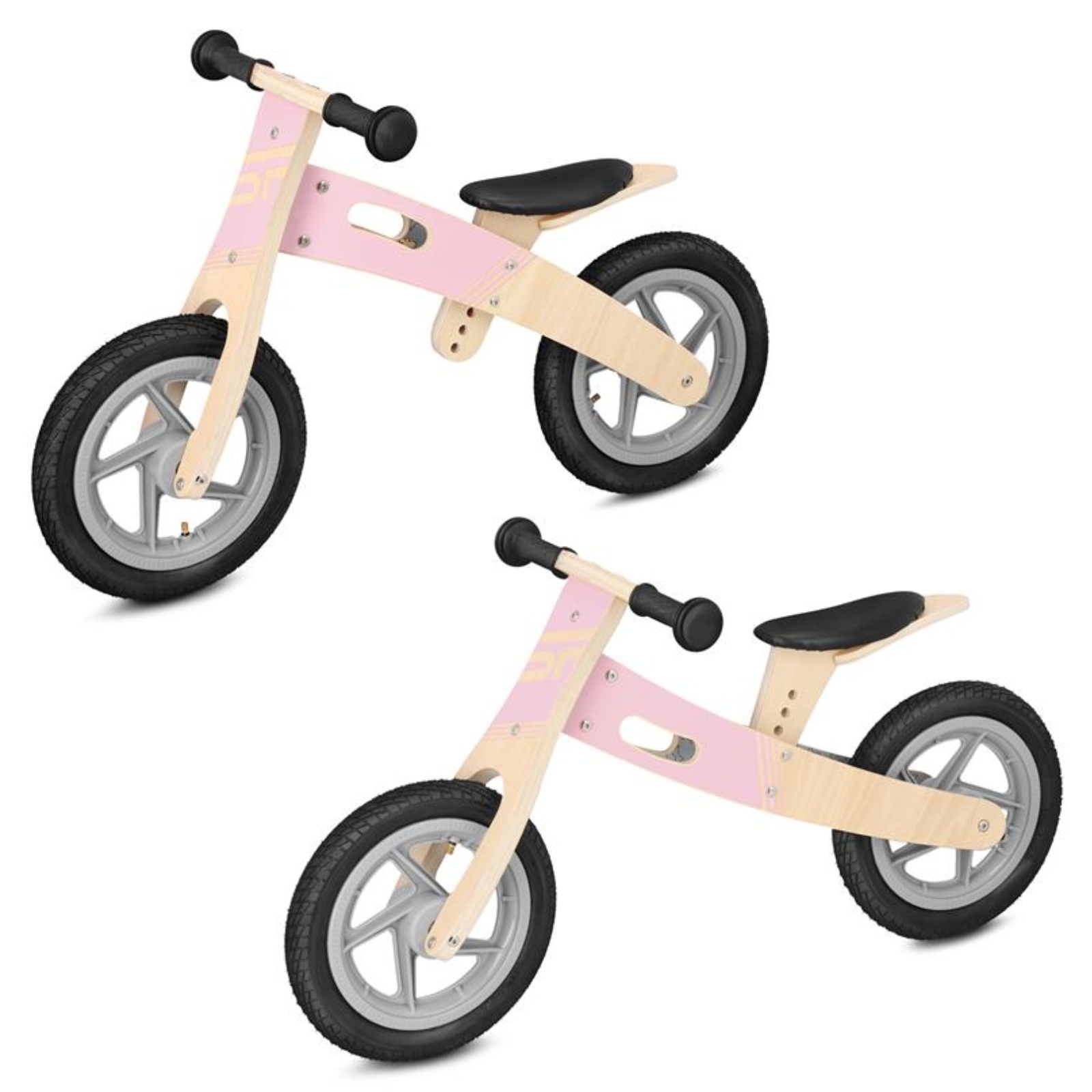 Detské drevené odrážadlo SPOKEY Woo-Ride Duo - ružové