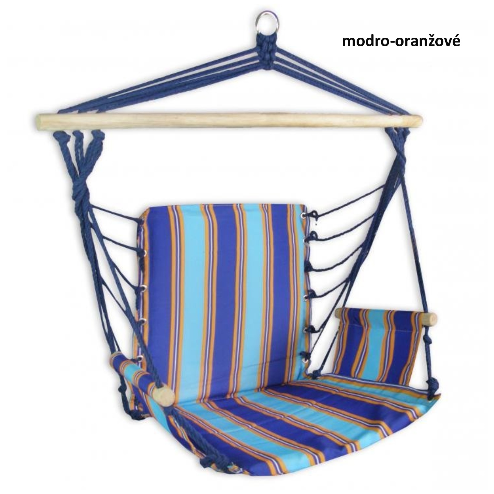Hojdacie kreslo SEDCO Bavlna Relax 103 x 56 cm - modré-oranžové