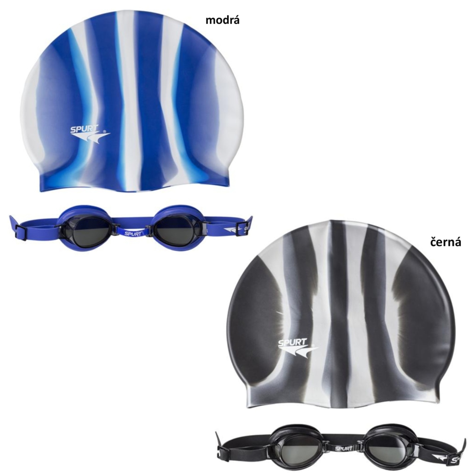 E-shop Detské plavecké okuliare SPURT ZEBRA 1100 s čiapkou