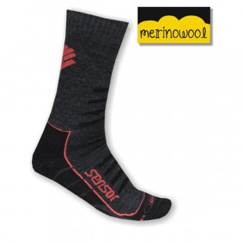 Ponožky SENSOR Merino Wool Hiking 3-5 čierne
