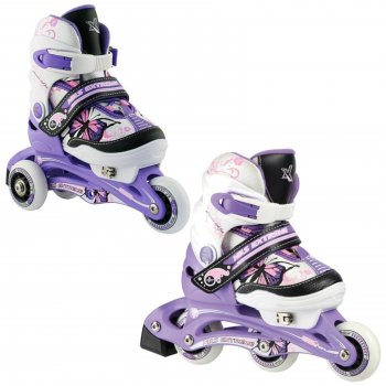 Detské kolieskové korčule NILS Extreme NJ 9128 A fialové