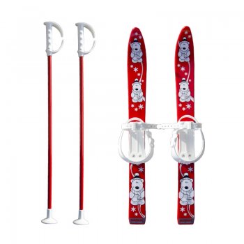 Baby Ski 70 cm - detsk plastov lye - erven