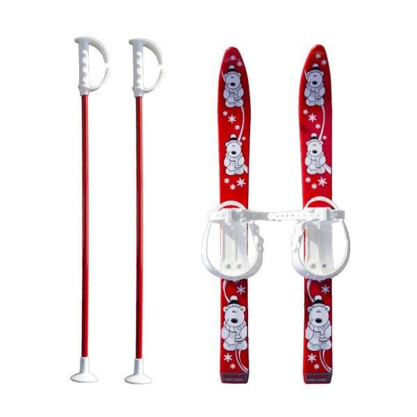 Baby Ski 70 cm - detsk plastov lye - erven