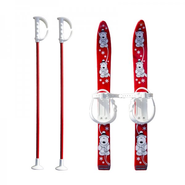 Baby Ski 70 cm - detsk plastov lye - erven