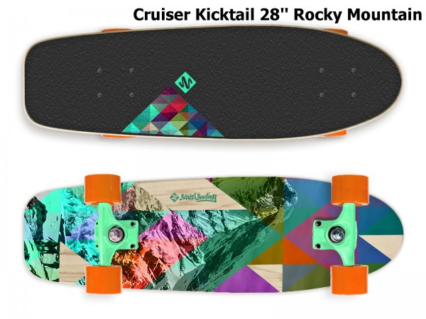 Skateboard STREET SURFING Cruiser Kicktail 28'' Rocky Mountain