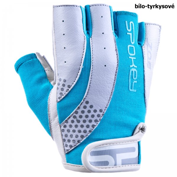 Fitness rukavice SPOKEY Zoe II bielo-tyrkysov - ve. S