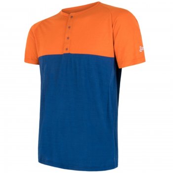 Tričko krátky rukáv SENSOR Merino Air PT pánske oranžovo-modré