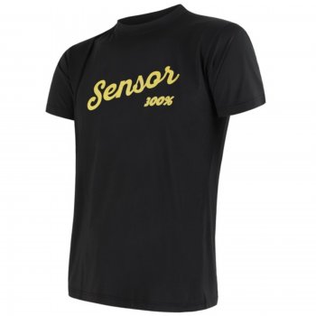 Tričko krátky rukáv SENSOR Coolmax PT Logo pánske čierne