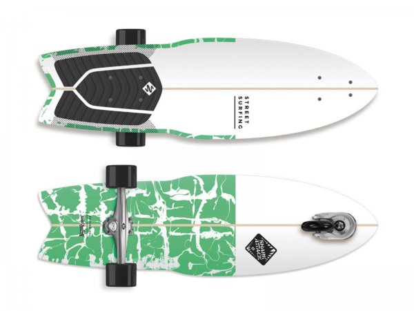 Longboard STREET SURFING Shark Attack 30 Psycho Green