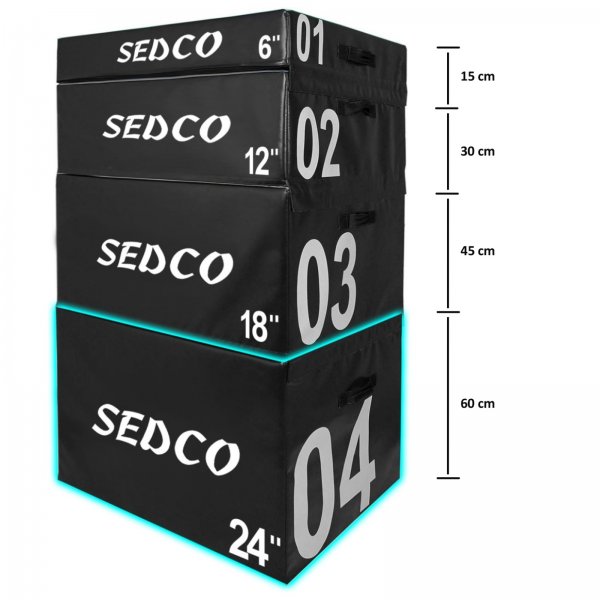 Trningov plyo box SEDCO 04 Soft Black 90x75x60 cm