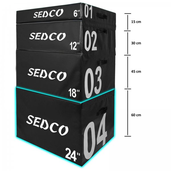 Tréningový plyo box SEDCO 01 Soft Black 90x75x15 cm