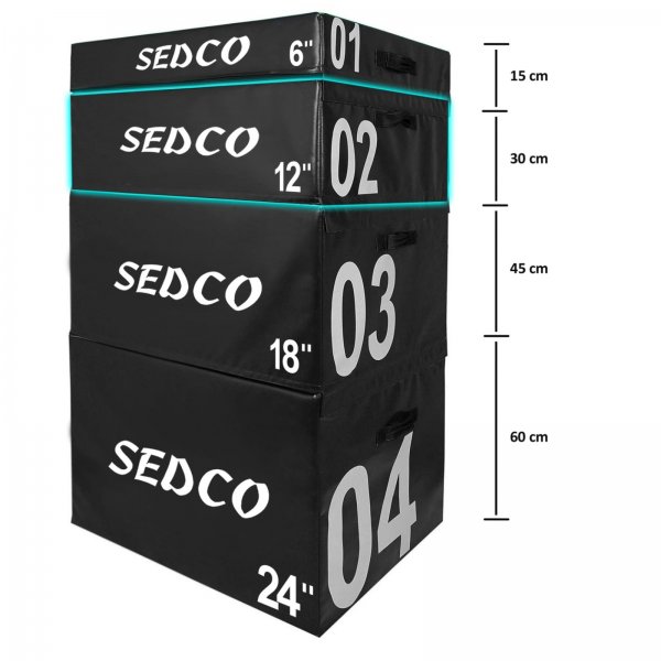 Trningov plyo box SEDCO 02 Soft Black 90x75x30 cm