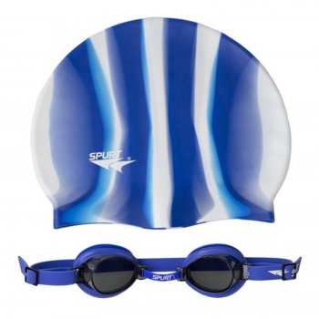 Detsk plaveck okuliare SPURT ZEBRA 1100 s iapkou - modr