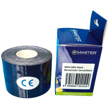Kineziologick tejpovacia pska MASTER 5 cm x 5 m - ierna
