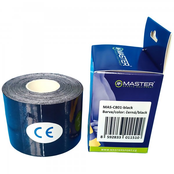 Kineziologick tejpovacia pska MASTER 5 cm x 5 m - ierna