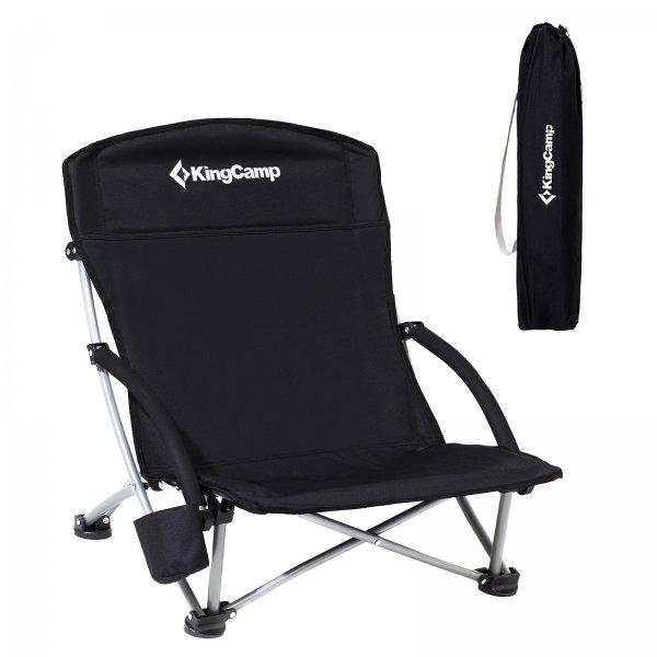 Kemping skladacia stolika KING CAMP Deluxe s opierkami oce - ierna