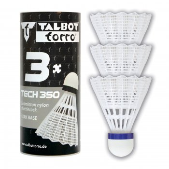 Bedmintonov loptiky TALBOT TORRO Tech 350 Medium 3 ks - biele