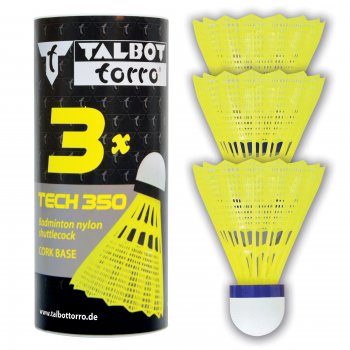 Bedmintonov loptiky TALBOT TORRO Tech 350 Medium 3 ks - lt