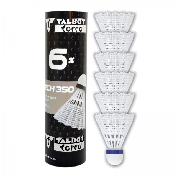 Bedmintonov loptiky TALBOT TORRO Tech 350 Medium 6ks - biele
