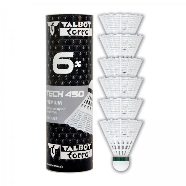 Bedmintonov loptiky TALBOT TORRO Tech 450 Slow 6ks - biele