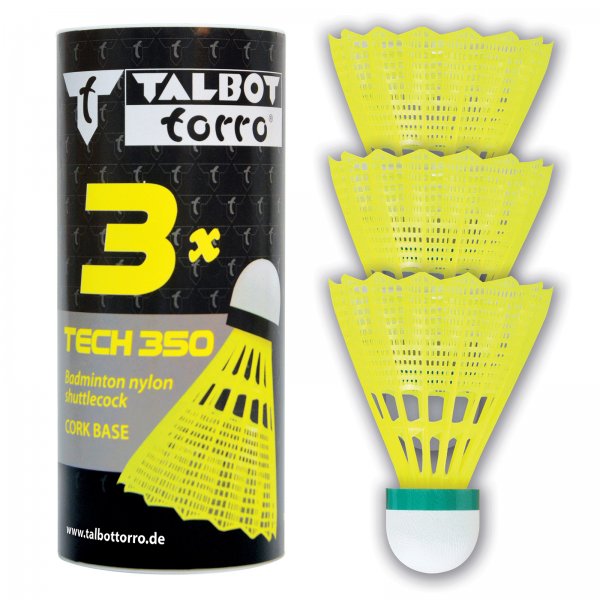 Bedmintonov loptiky TALBOT TORRO Tech 350 Slow 3 ks - lt