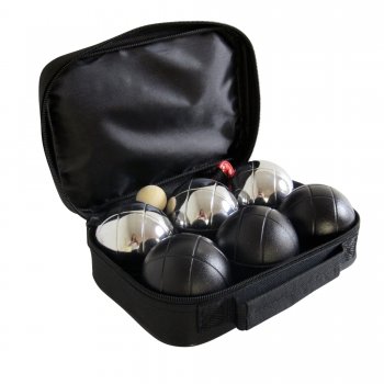 Petanque sada MASTER 6 chrmovanch a iernych gul obal nylon
