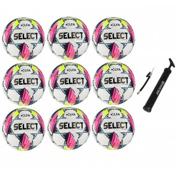 Vhodn set - 9 x Futbalov lopta SELECT FB League CZ Chance Liga 2024/25 5 bielo-modr