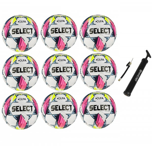 Vhodn set - 9 x Futbalov lopta SELECT FB League CZ Chance Liga 2024/25 5 bielo-modr