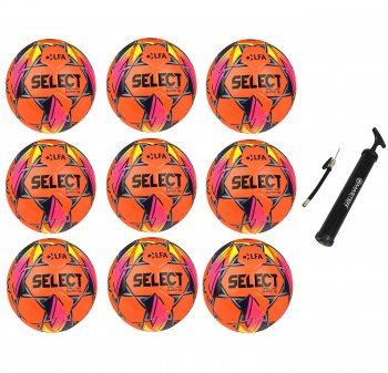 Vhodn akn set - 9x Futbalov lopta SELECT FB Brillant Super TB SK Chance Liga 2024/25 5 oranov-modr