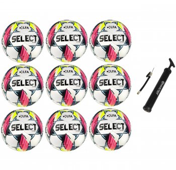 Vhodn akn set - 9x Futbalov lopta SELECT FB Game SK Chance Liga 2024/25 5 bielo-modr