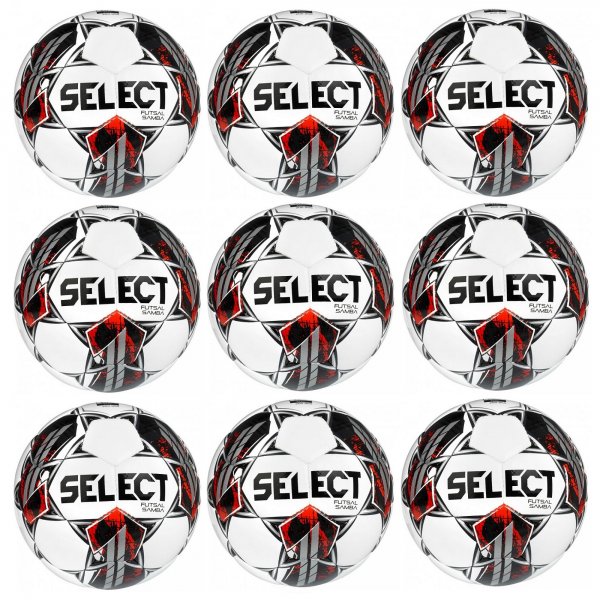 Vhodn akn set - 9x Futsalov lopta SELECT FB Futsal Samba 4 - bielo-strieborn