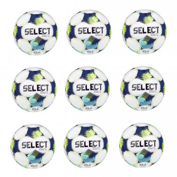 Vhodn set - 9x Futbalov lopta SELECT FB Brillant Super TB SK Chance Liga 2025/26 5 bielo-modr