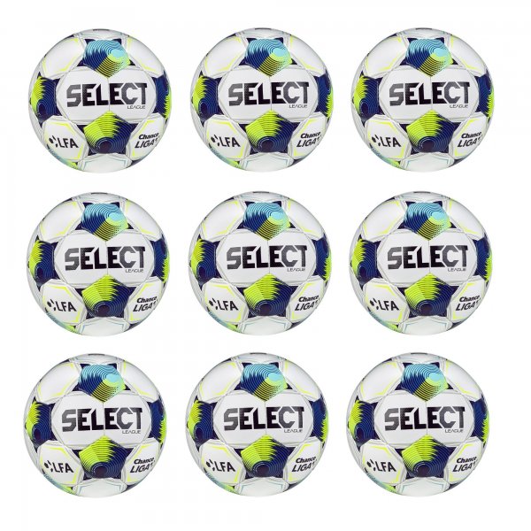 Vhodn set - 9x Futbalov lopta SELECT FB League SK Chance Liga 2025/26 5 bielo-modr